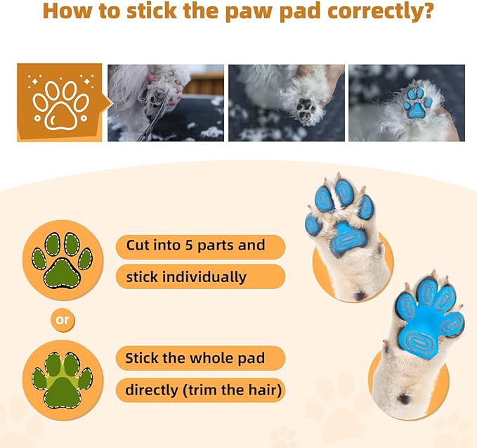 Non-Slip Dog Paw Protector Pads for Senior Dogs, Dog Paw Adhesive Pads on Hardwood Floor,Senior Pets Essentials with Strong Traction,Puppy Grippers,Blue,12 Sets 48 pc L