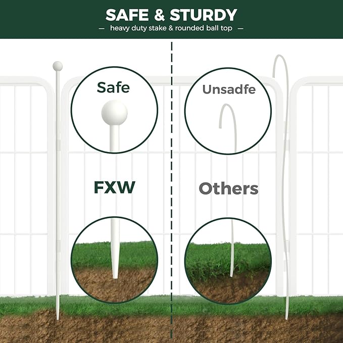 FXW Rollick Unleashed Dog Playpen for Indoor, Yard, RV Camping, 40 inch 48 Panels for Medium and Large Dogs, White│Patented