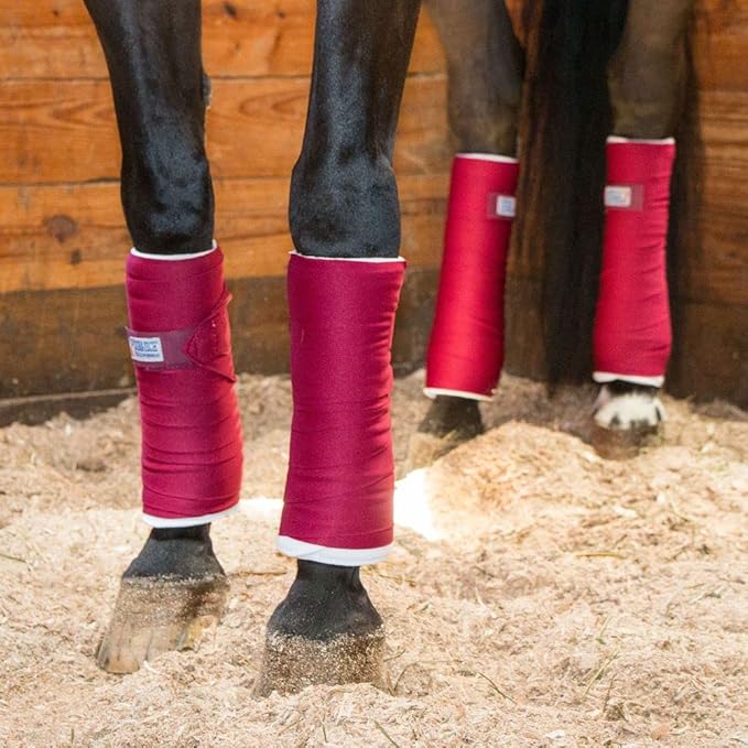 Dura-Tech Standing Wraps for Horses | Color Navy | Optimal Comfort & Support | Ideal for Post-Exercise & Trailering | Right Tension Application | Secure Closure