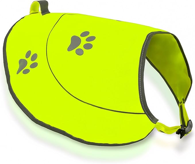 Dog Reflective Vest - Comfortable Jacket Safety Hunting, High Visibility for Dogs with Elastic Straps and Clasp Closure-Yellow, Large