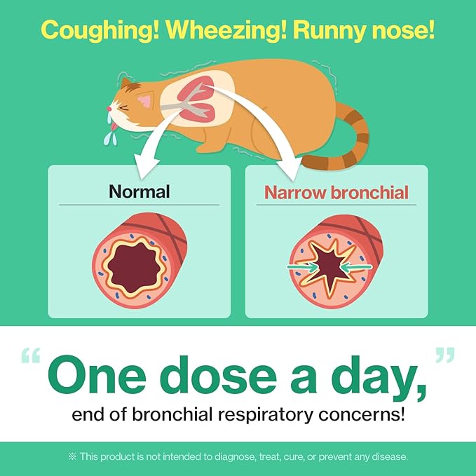 Dr.by Cat Breath Bronchial Supplements Cat Sneezing Treatment Asthma Cold Cough Nose Relief Respiratory&Immune Support with TF-343-30 lickable Formula Individually Packaged, Chicken (2 Packs (17OZ))