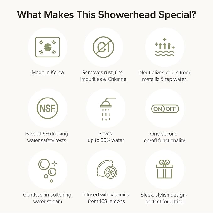 Filtered Handheld Shower Head with Vitamin C & Sediment Filter, High Pressure Water Flow, Water Saving, Reduces Chlorine for Dry Skin & Hair, On/Off Switch, Made in Korea - Bluemoon Gray