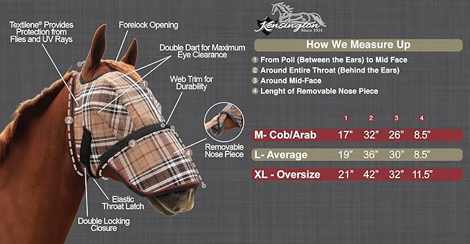 Kensington Signature Fly Mask with Removable Nose Piece