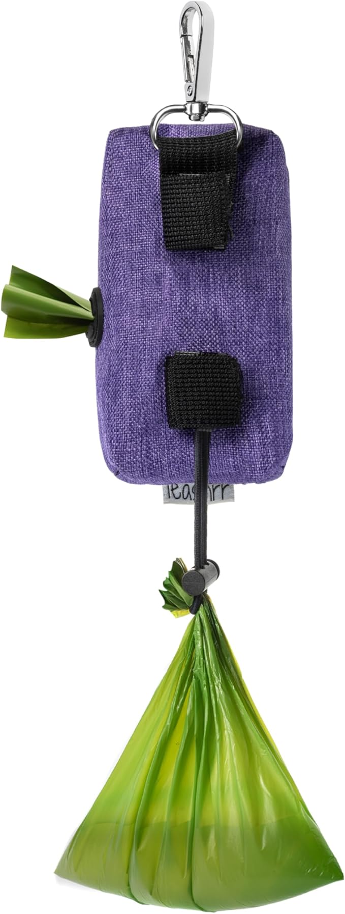 Dog Poop Bag Holder for Leashes - Dog Poop Bag Dispenser and Treat Holder with 2 Waterproof Pouches for Pet Waste Bags and Walking Accessories + 1 Free Roll (Purple)