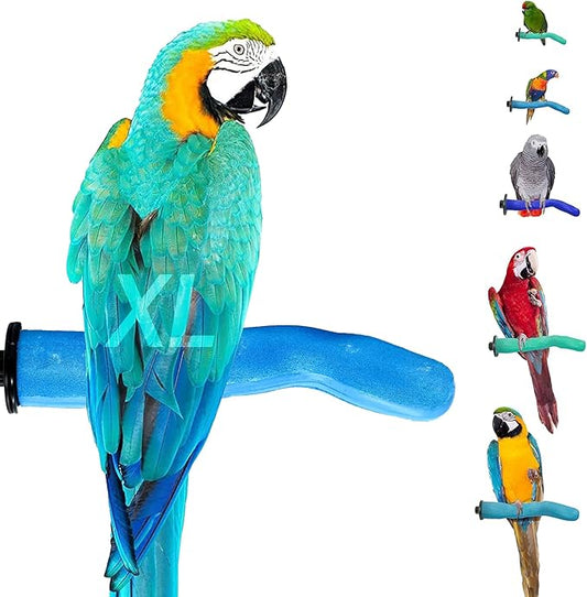 Sweet Feet & Beak Safety Pumice Bird Perch, X-Large 2-1/4" X 14", Blue - Lightweight Grinding Bird Perches for Cage - Bird Nail Trimming Perch for Healthy Beak & Feet - Multi-Size & Color Parrot Stand