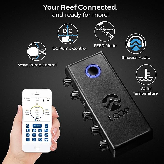 CURRENT USA 72" Inch Orbit Marine IC LOOP LED Saltwater Reef Marine Aquarium Light with Bluetooth App Control | Wireless Lighting & eFlux Wave Pump Control for Fish Tank (4208)