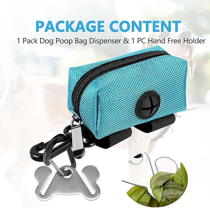 Dog Waste Bag Dispenser Pet Poop Bags Holder for Doggie Waste Bags Dispensers Soft Fabric Zipper Small Doggy Puppy Pouch for Leash Accessory Attachment with Carrier,Green