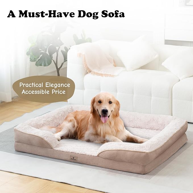 XXL Orthopedic Dog Bed - Washable Dog Sofa Beds for Giant Dogs, Supportive Foam Pet Couch Bed with Removable Washable Cover, Waterproof Lining and Nonskid Bottom