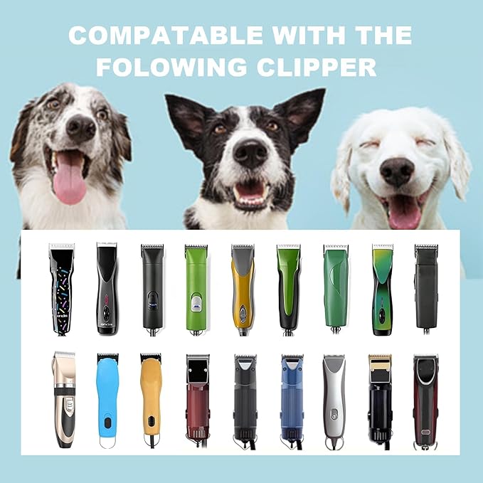 Detachable Pet Dog Clipper Blades, Compatible with Size-7FC Cut Length 1/8"(3.2mm), Most Oster A5, KM Series Clippers,Made of Stainless Steel Blade 2Pack