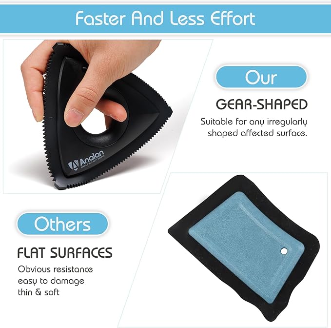 Analan Mini Pet Hair Remover for Car Detailing Supplies, Carpet Dog Hair Remover for Car Interior, Triangle Dog Hair Remover for Auto Detailing, Couch, Furniture, Lint, Carpet (Rose Pink)