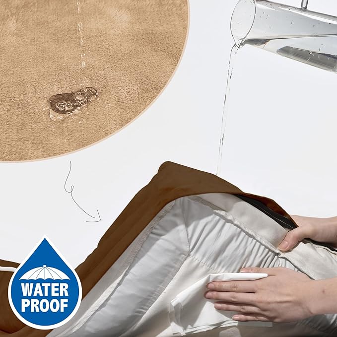 Comfort Expression Large Dog Beds Waterproof Orthopedic Foam Dog Sofa Beds Comfy Pet Bed with Washable Removable Cover & Non-Slip Bottom(Large,Brown)