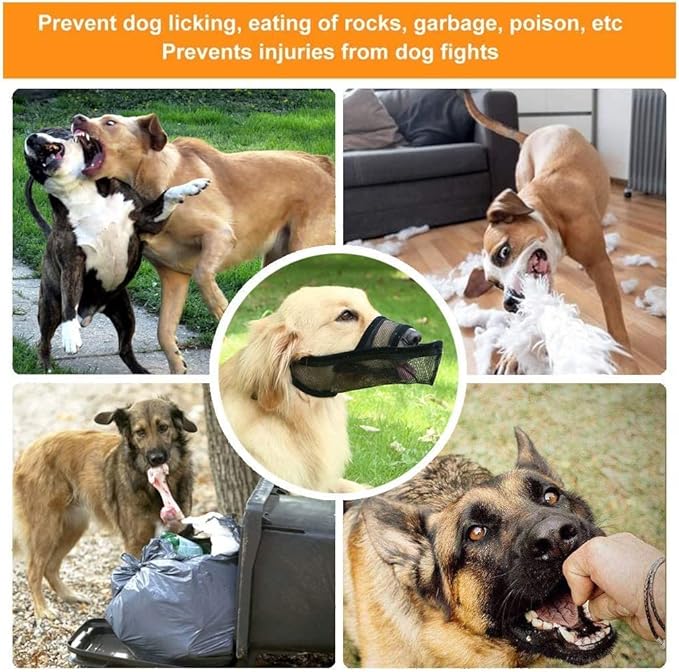Crazy Felix Nylon Dog Muzzle for Small Medium Large Dogs Dachshund Beagle Poodle Labrador, Air Mesh Breathable and Drinkable Pet Mouth Guard for Anti-Biting Chewing Scavenging(XXXS, Grey)