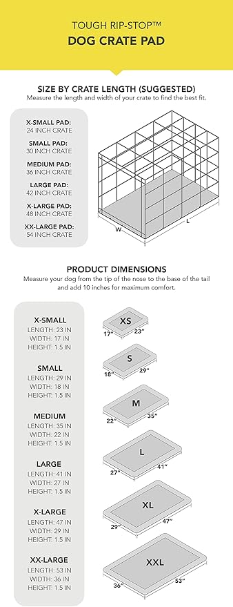 K9 Ballistics Tough Ripstop Dog Crate Pad - Durable & Machine Washable with Non-Skid Bottom and 120-Day Warranty, Fits 42" Wire Crates - Large, Light Gray Velvet