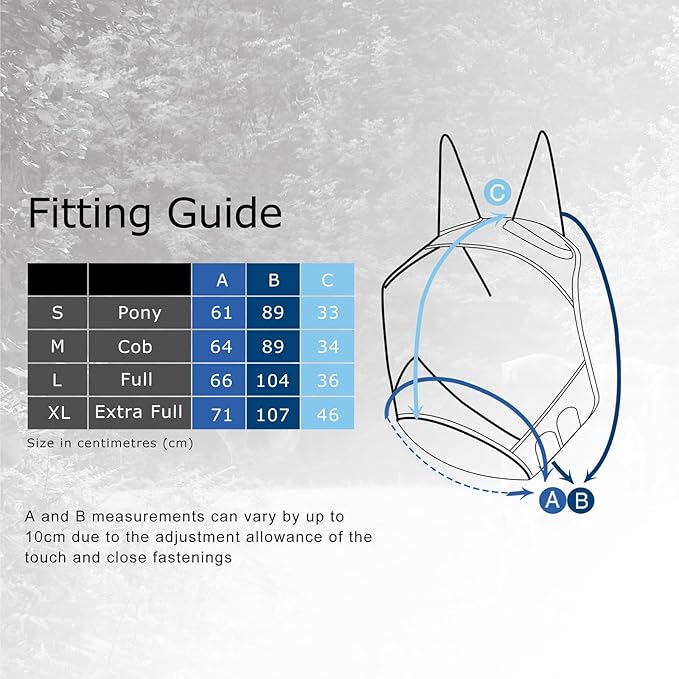 Harrison Howard CareMaster Pro Luminous Horse Fly Mask Large Eye Space Standard with Ears UV Protection for Horse Royal Blue Full Size