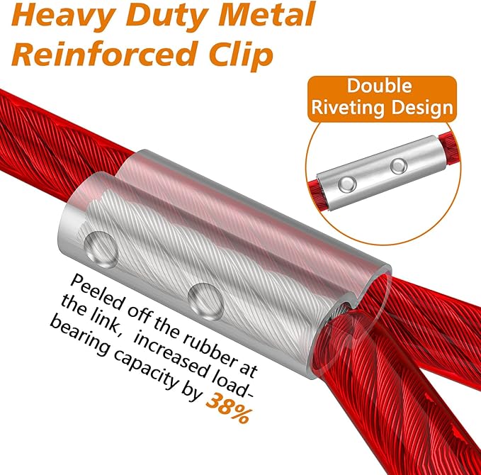 XiaZ Tie Out Cable for Dogs, 100FT Dog Leads for Yard, Heavy Duty Pet Tie Out Cable for Large Dogs Up to 250lbs, Durable Dog Runner Tether Line for Yard or Camping