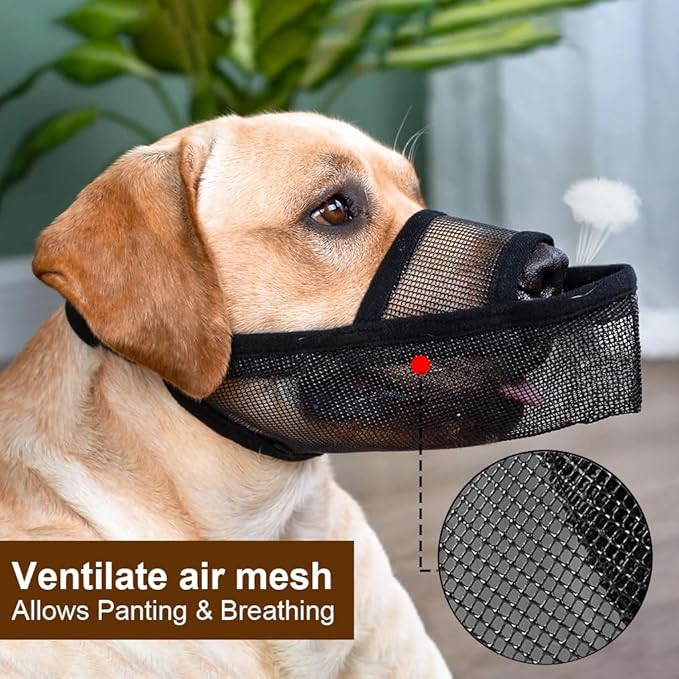Crazy Felix Nylon Dog Muzzle for Small Medium Large Dogs Poodle Labrador Golden Retriever Doberman, Air Mesh Breathable and Drinkable Pet Mouth Guard for Anti-Biting Chewing Scavenging(XL, Grey)