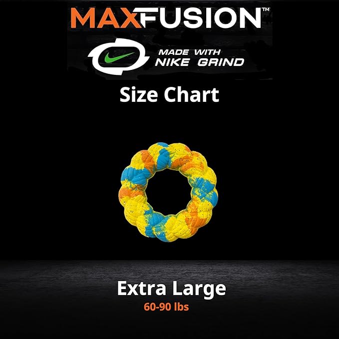 Max Fusion with Nike Grind, Arlee Roped Dog Toy, Chew Toy for Play, Fetch, Tug, L