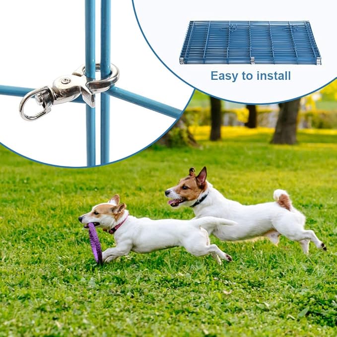 30 Tall Dog Blue Playpen Crate Fence Pet Kennel Play Pen Exercise Cage -8 Panel