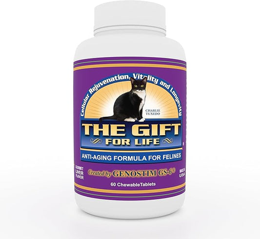 Feline Peptides, Peptides for Cats, Life Extending Cat Supplement, Immune Supplement, Joint Supplement, Skin and Coat Supplement for Cats, 60 Tablets