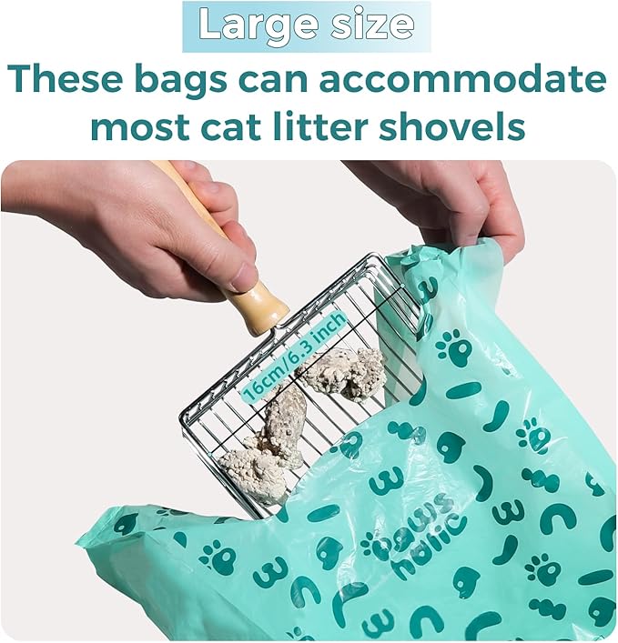 Poop Bags for Dog and Cat - Biodegradable 100% Leak-Proof Pet Waste Bags with Handle, 360 Count, Cornstarch Based Extra Thick, for Dog Poop and Cat Litter Disposal (Unscented)