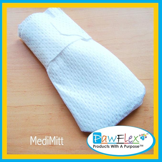 Medimitt Paw Bandages for Dogs, Cats and Pets – Stretchy Medical Booties, First Aid for Paws – Non Slip, Non Adhesive, Breathable, Disposable, Washable, Adjustable Strap, Value Pack (Large 20-Pack)