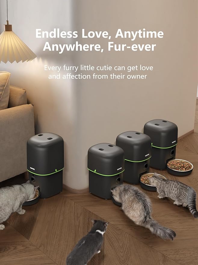 Automatic Cat Feeder with Camera - 5G WiFi Auto Cat Food Dispenser, 1080P HD Video with Night Vision, 1-15 Meals, 1-99 Portions, 2-Way Audio, Keeps Food Fresh, Timed Pet Feeder Also for Dogs