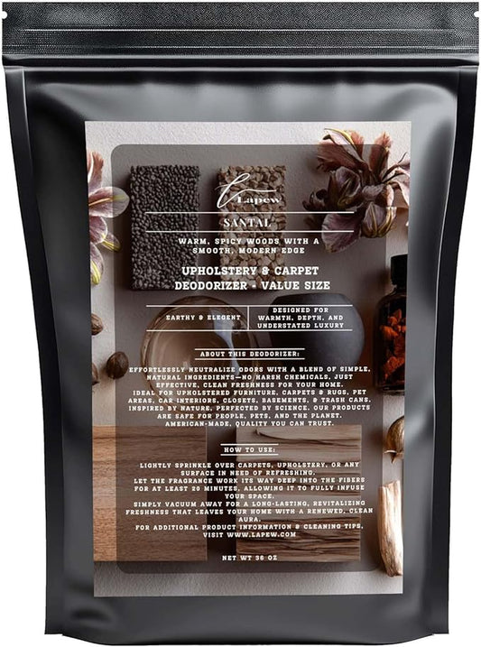 Santal Carpet Freshener Powder Refill 36 oz | Powerful Odor Eliminator for Home | Upholstery Deodorizer | Carpet Deodorizer | Pet Urine | Cat Litter Box