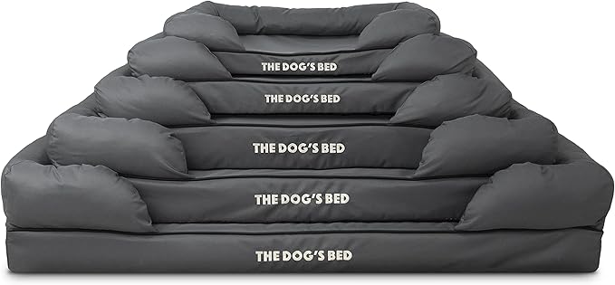 The Dog’s Bed, Dog Bed XXL Grey 51.5x39, Memory Foam, Pain Relief: Arthritis, Hip & Elbow Dysplasia, Post Surgery, Lameness, Supportive, Calming, Waterproof Washable Cover, Veterinary Approved