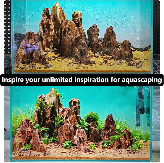 Dragon Stone Rock for Aquascaping,Aquarium Decor, Fish Tank Decorations,3-10 Inches Natural Ohko Stone for Fish Tank Landscaping (13.2 Pounds)