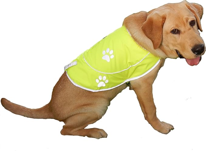 Dog Reflective Vest - Comfortable Jacket Safety Hunting, High Visibility for Dogs with Elastic Straps and Clasp Closure- Yellow, X-Large