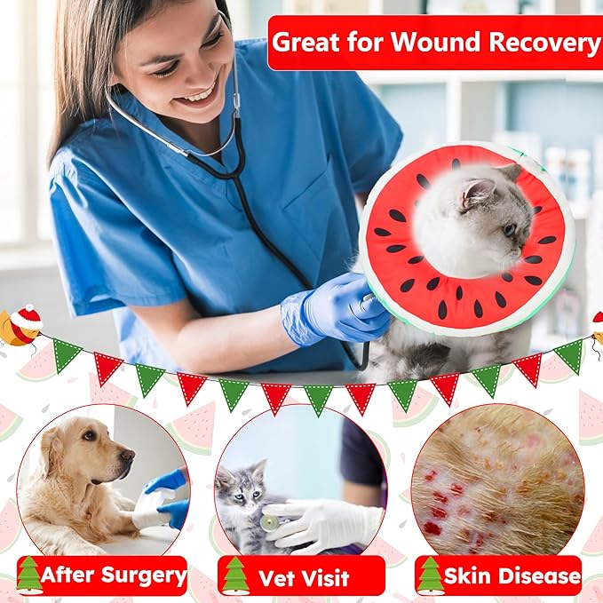 Cat Cone Collar Soft, Waterproof Cat Recovery Collar for Wound Healing Cute Cat Donut Adjustable Cat Cones to Stop Licking Comfortable Neck Elizabethan Collars for Cats Kittens After Surgery