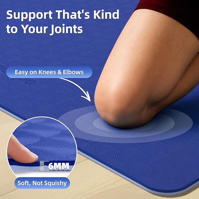 Extra Large Yoga Mat - 72"x35", 72"x48", 78"x57" - Wide TPE Exercise Mat for Home, Stretching, Couples & Family Workouts - 6-12mm Thick, Non-Slip & Waterproof - with Carry Bag and Straps