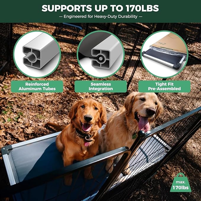 FXW TitanNest Chew-Proof Elevated Dog Bed, Raised Cot for Indoor/Outdoor/Camping Use, Durable & Washable Padded Pet Bed for Toy Dogs, 23.0" L x 17.0" W x 4.5" H, Black