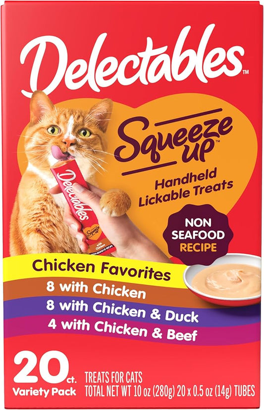 Delectables Squeeze Up Non-Seafood Variety Pack Lickable Cat Treat, 20 Count (Pack of 1)