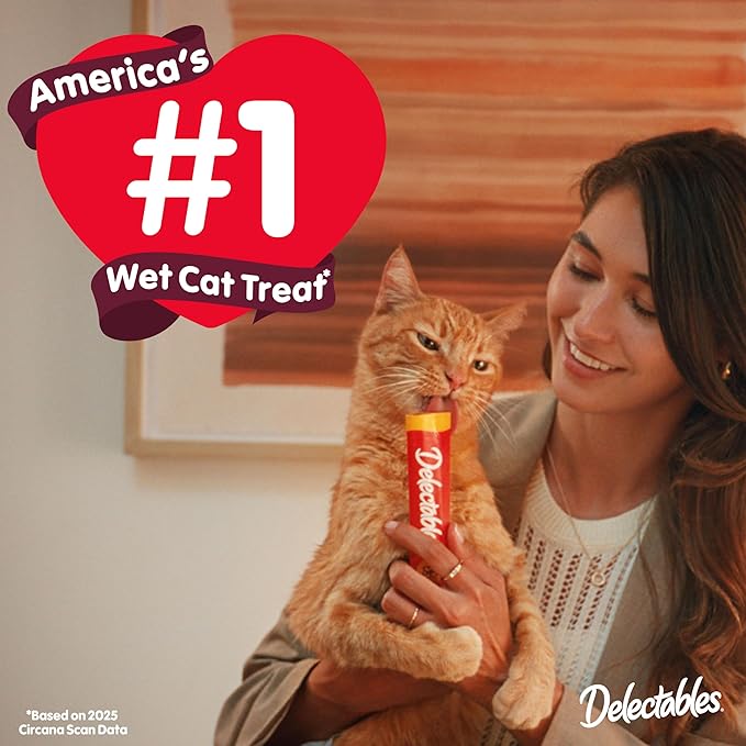 Delectables Squeeze Up Creamy Squeezable Puree, Lickable Wet Cat Treats, Grain Free, No Added Fillers, No By-Products, No Added Preservatives, 0.5 Ounces Tube Chicken Flavor, 32 Tubes Total