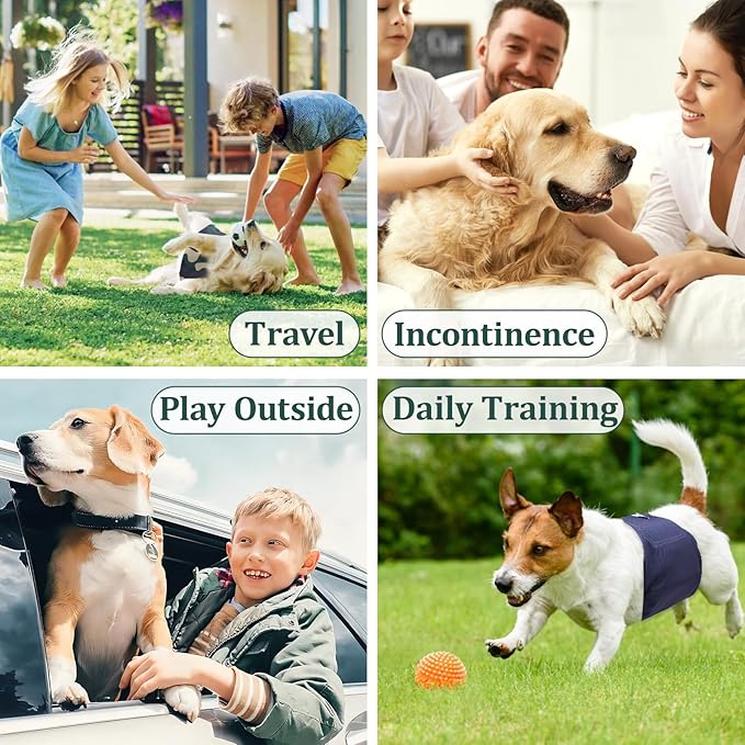 Reusable Dog Diapers Male, Premium Washable Belly Bands for Male Dogs, Pack of 5, High Absorbing Small Male Dog Wraps for Doggie & Puppy in Incontinence or Excitable Urination and Training(S)