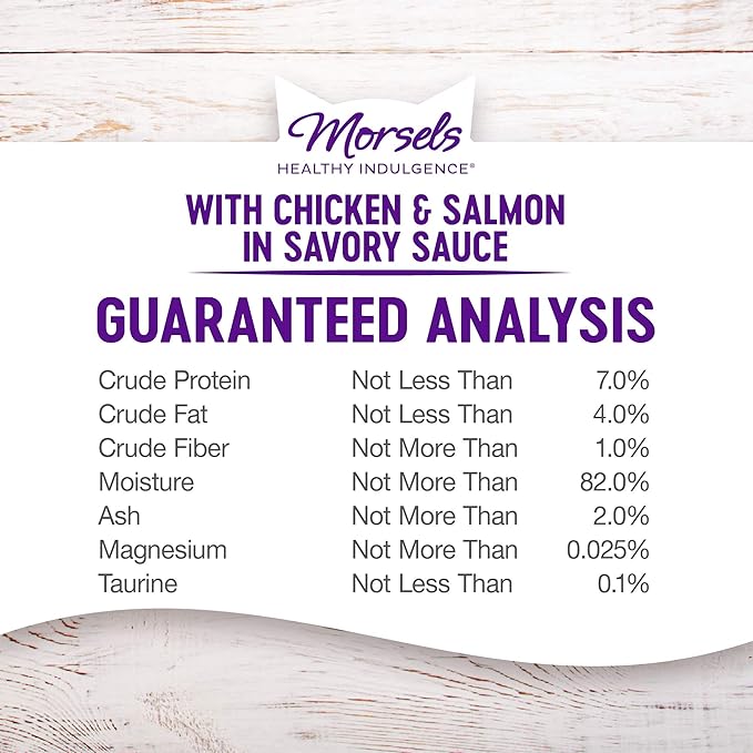 Wellness Healthly Indulgence Morsels Adult Wet Cat Food, Natural, Protein-Rich, Grain Free, 3 Ounce Pouch, 24 Pack, (Chicken & Salmon)