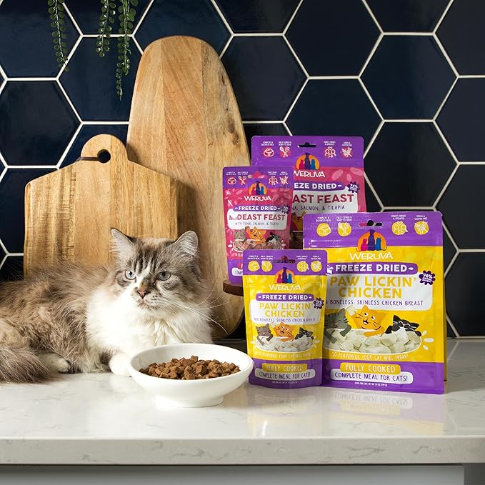 Weruva Cat Freeze Dried, Paw Lickin' Chicken with Chicken Breast, 7oz Bag