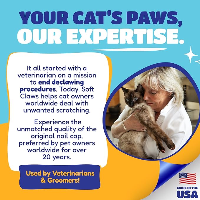 Soft Claws Cat Nail Caps for Medium Cats – (40 Caps, Red & Green) - Made in USA - Veterinarian-Developed | Protects Furniture & Skin - Easy to Apply, Long-Lasting Anti-Scratch Soft Cat Claw Covers