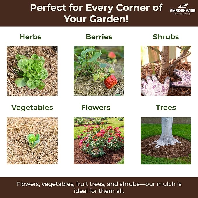 Premium Organic Wood Mulch for Gardens, Landscaping, Potted Plants, and Vegetable Gardens (1.3 CF - 37 L - 39 QTS)
