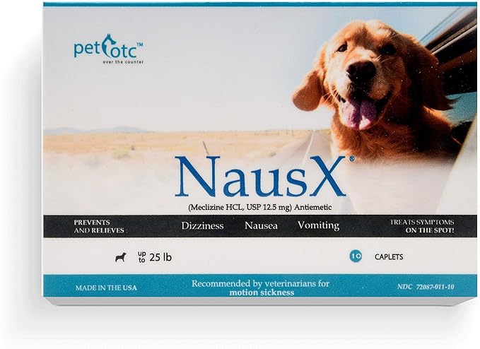 Anti-Motion Sickness and Nausea Relief for Small Breed Dogs, Relief for Disorientation and Dizziness, 10 Tablets