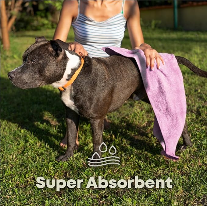 Extra Large Dog Towel Soft Absorbent Bath Pet Towels for Drying Dogs, Elastic Terry Microfiber Soft Towel, Machine Washable, Quick Dry, Multipurpose (L, XL, 2XL) (Green, XL)