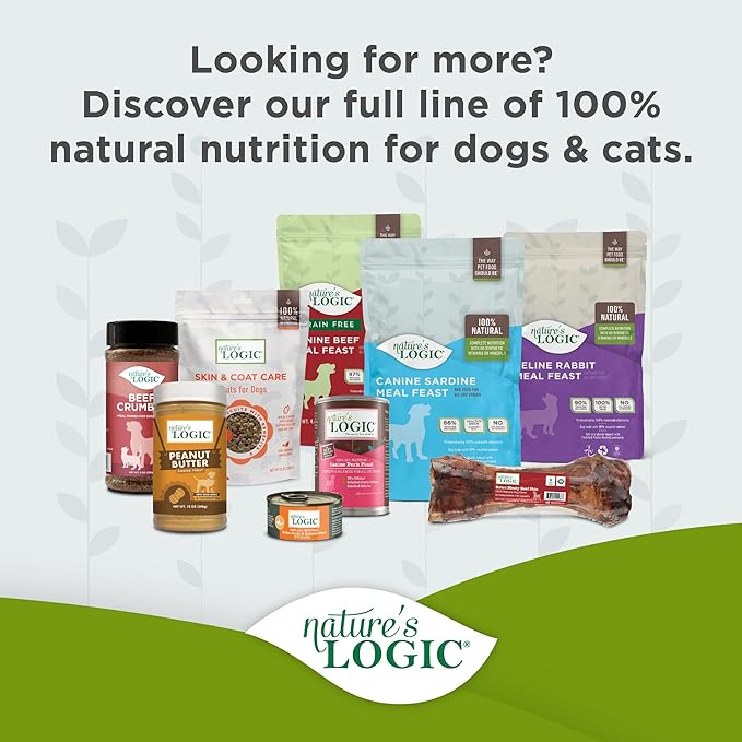 Nature's Logic Grain-Free Canned Dog Food - 95% Animal Proteins - 100% Natural Wet Dog Food Cans - No Common Allergens - All Life Stages - Ideal for Sensitive Dogs - Lamb (13.2 oz, 12 pack)