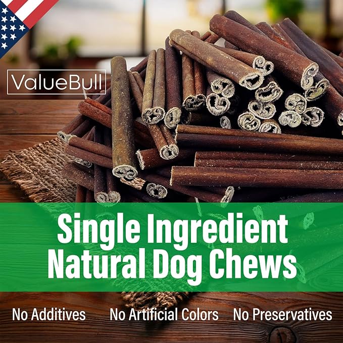 ValueBull USA Collagen Sticks for Dogs, 6 Inch Medium Chews, Natural Long-Lasting Dog Treats, 25 Count - Promotes Joint, Skin & Coat Health with Glucosamine and Chondroitin