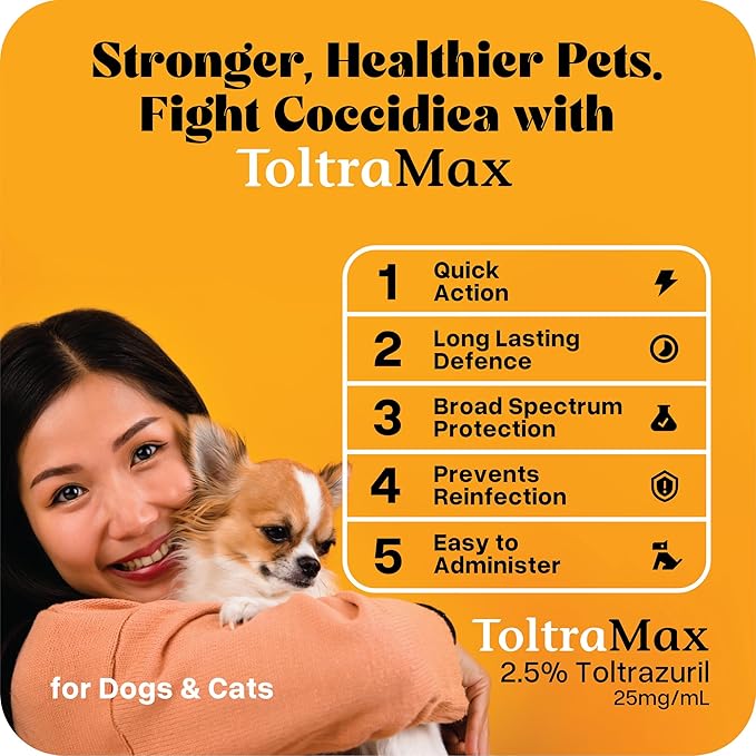 Toltrazuril 2.5% for Horses, Dogs, Cats, 120mL/4 Ounce, for Non-Food Chain Animals, Peanut Butter