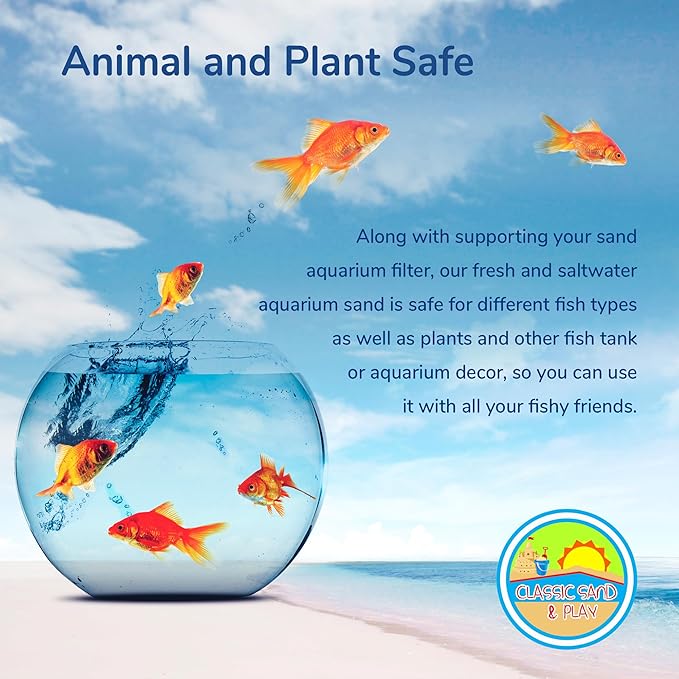 CLASSIC SAND & PLAY Natural Aquarium Sand for Freshwater and Saltwater Tanks, 20 lb. Bag, Improves Filter Life and Filtration Process, Pre-Washed Fine Sand, Purple