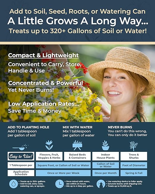 Organic Plant Magic - Truly Organic™ Fast-Acting Soluble Plant Food: All-Purpose Fertilizer Concentrate for All Flower Vegetable Herb Fruit Tree Shrub Container Garden & House Plants [5 lb Bucket]