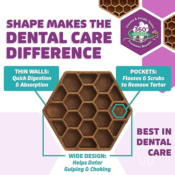 Dog Dental Treats – Vet VOHC Approved – Delicious Chicken Protein – Removes Tartar with Cleaning Comb Shape – Dental Dog Treats for Small Dogs (24oz, 42 Count)
