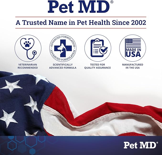 Pet MD Ear Finger Wipes for Dogs - Extra-Coverage and Large Design - with Eucalyptus and Aloe Vera for Dogs - Pet Ear Cleaning Finger Wipes & Puppy Ear Cleaner - 50ct