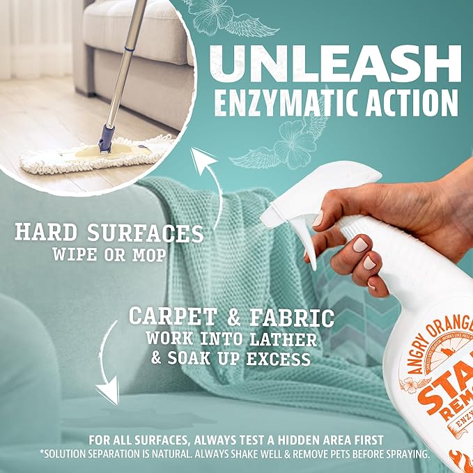 ANGRY ORANGE Cat Urine Odor Eliminator & Stain Remover, Pet-Friendly Deodorizer